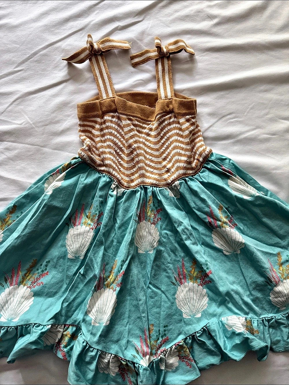 Finding Foxtale Shell Print Knit Bodice Dress